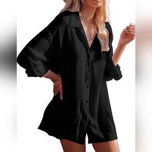 NWT Nenona black button down shirt
